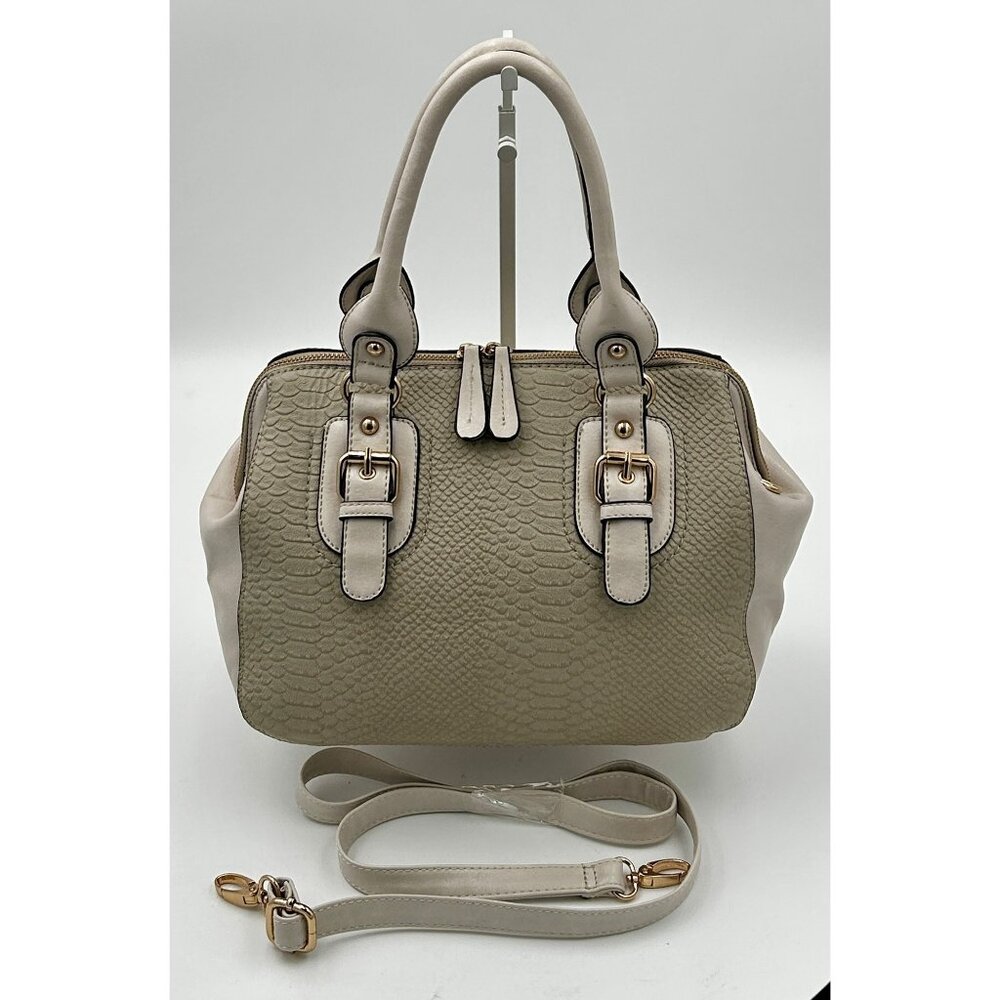 Aldo‎ Satchel Bag Women's Taupe Beige Faux Leather Croc Embossed NWOT Work Bag